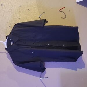 men's LG ELY Cattleman' Black SS Black Pearl button up western shirt